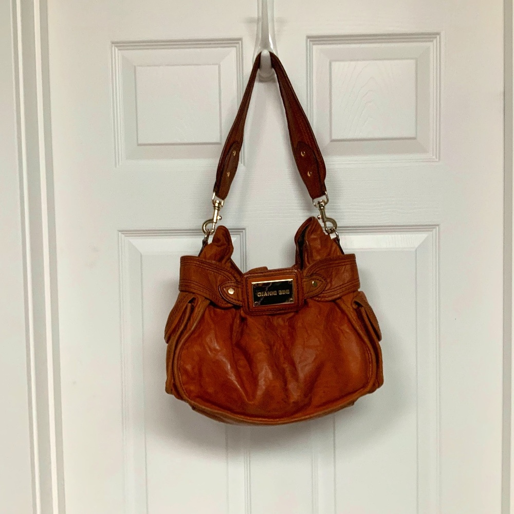 Gianni Bini Burnt Auburn Leather Hobo Bag